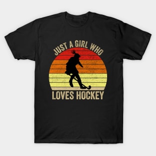 Just A Girl Who Loves Hockey Ice Hockey T-Shirt